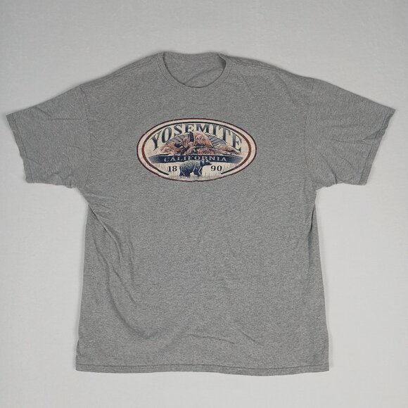 Yosemite California Bear Graphic Grey Tee - Picture 1 of 3